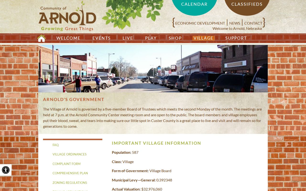 Arnold criminal records Village office contact page