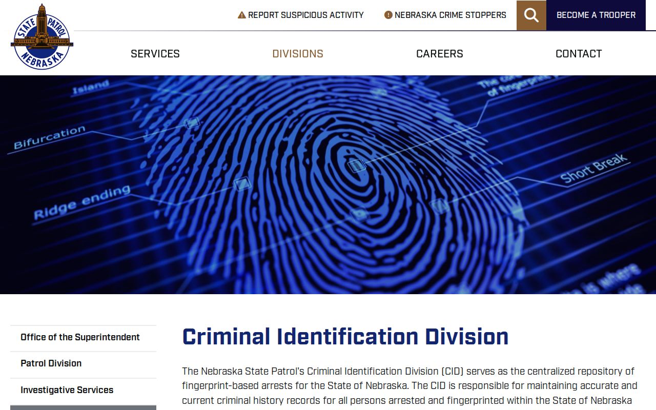 Custer County criminal records Nebraska central repository