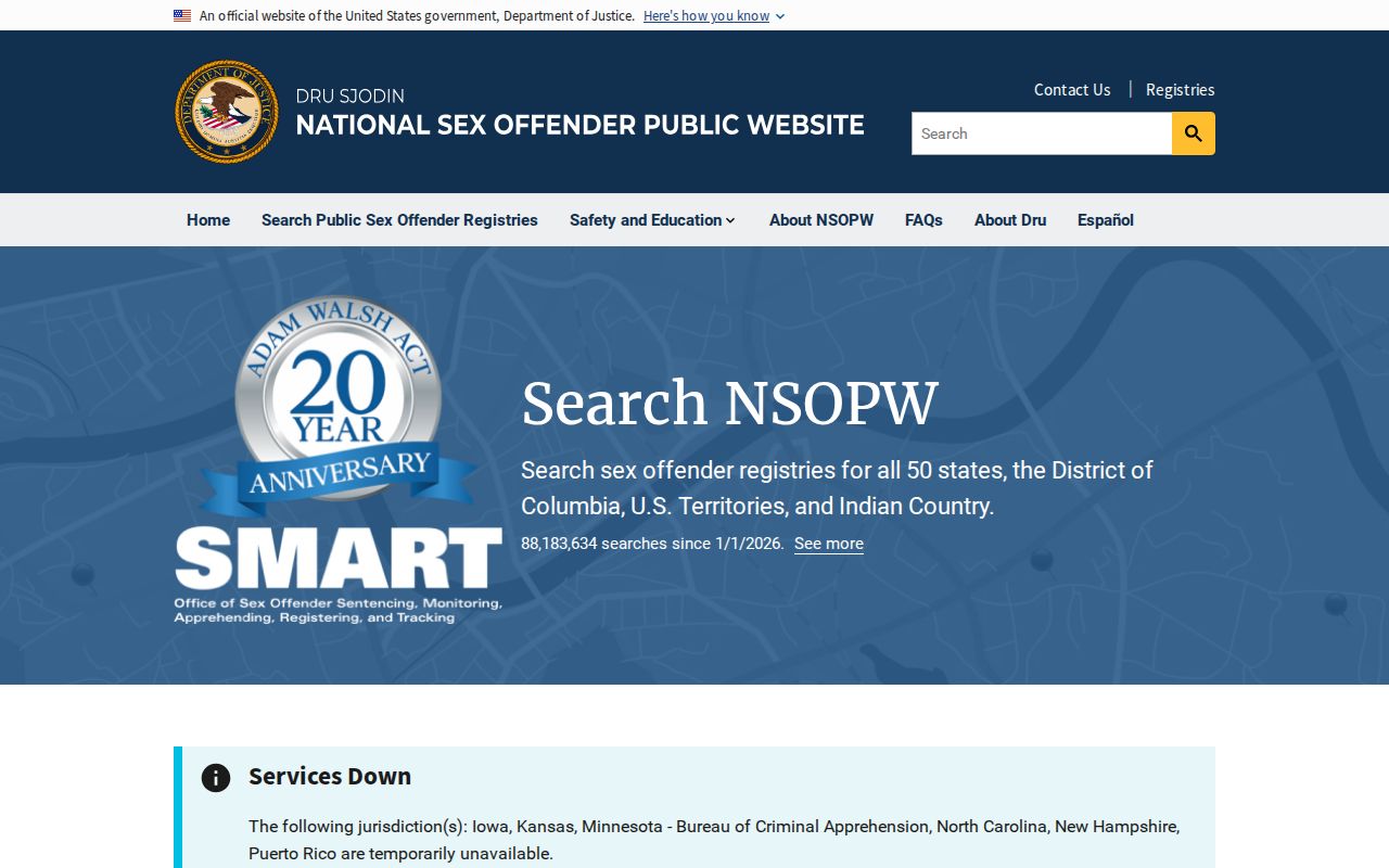 Custer County sex offender check through the national NSOPW search